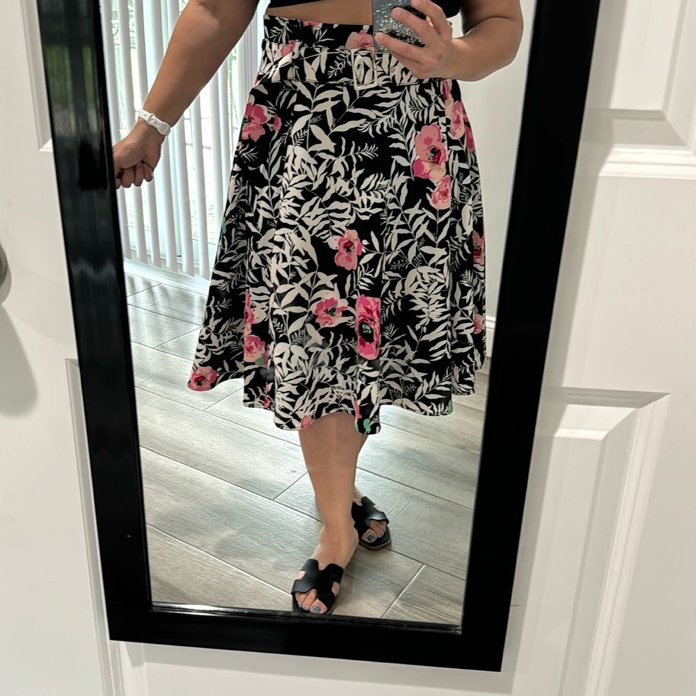 Ny&Co Eva Mendes Collection Knee Length Skirt w/belt Sz 10